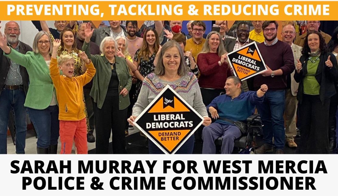 Cllr Sarah Murray chosen as candidate for West Mercia Police and Crime Commissioner