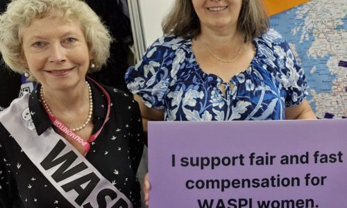 Cllr Sarah Murray with WASPI Campaigners in September