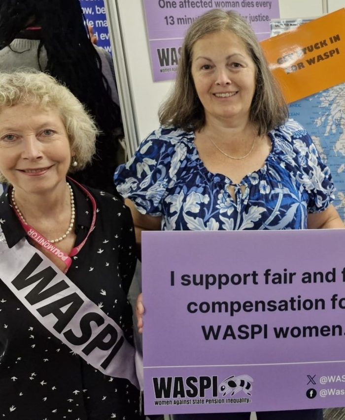 Cllr Sarah Murray with WASPI Campaigners in September