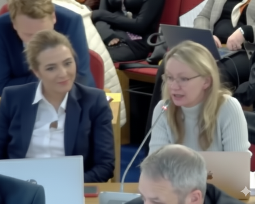 Cllr Allcott (r) with Cllr Sam Ammar in Thursdays (6th) Full Council meeting