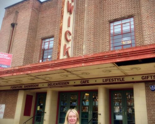 Cllr Allcott in front of the iconic Northwick Cinema