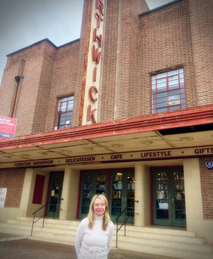 Cllr Allcott in front of the iconic Northwick Cinema